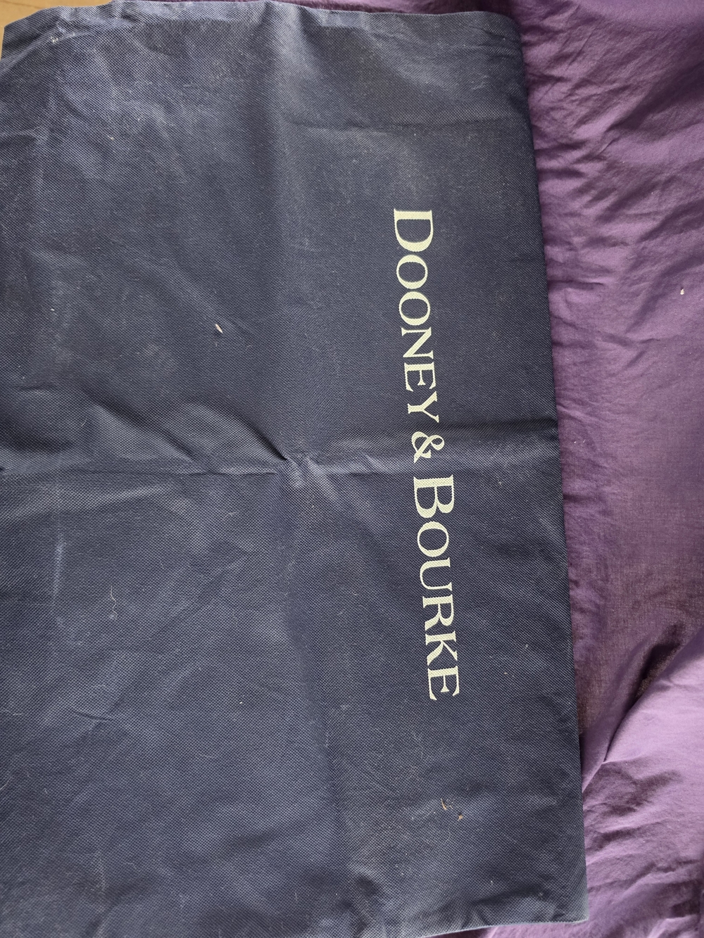 Dooney & Bourke Navy Logo Storage Bag, Large
